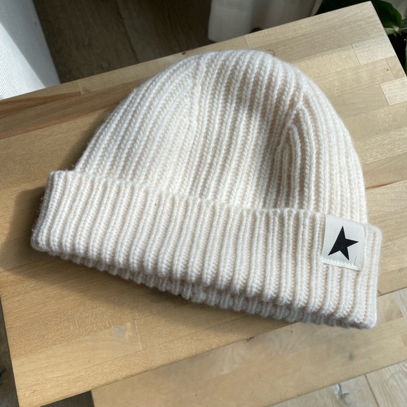 Golden Goose Accessories - Golden Goose White Knit Beanie